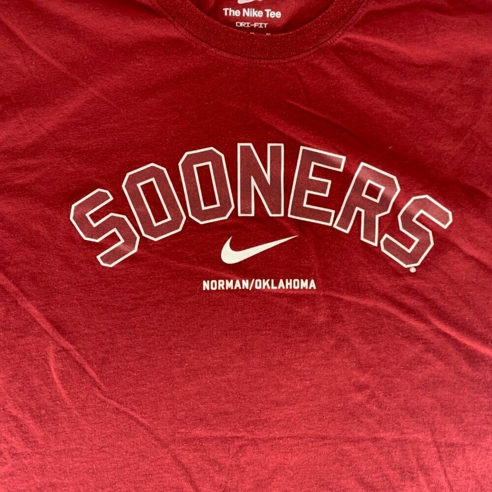 Oklahoma Sooners NCAA Maroon Nike Dri Fit Short Sleeve Crewneck Shirt Mens XL - Picture 2 of 6